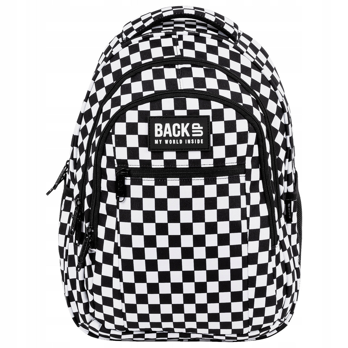 SCHOOL BACKPACK YOUTH CHESSBOARD GRILLE WHITE - BLACK O94 BACKUP 26L Brand Back Up