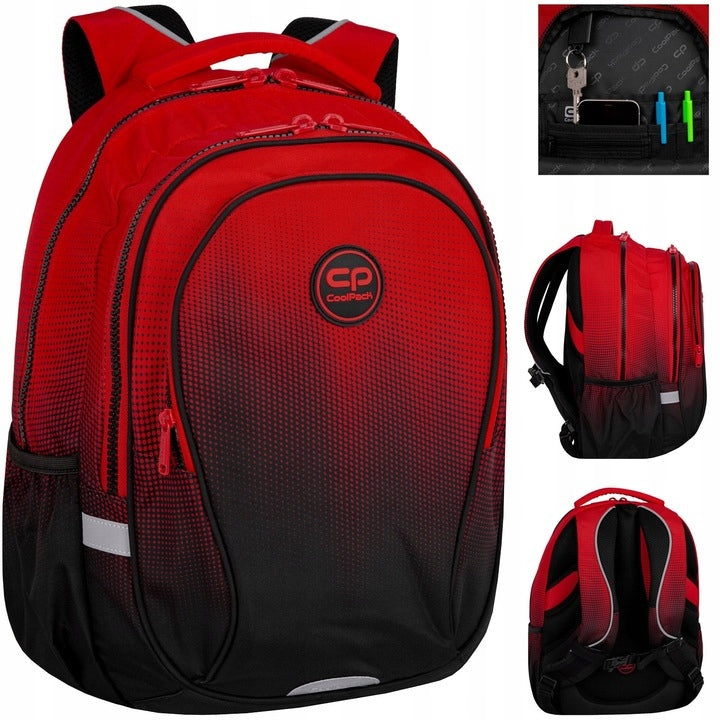 SCHOOL BACKPACK YOUTH GRADIENT BLACK RED