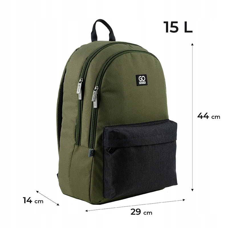 SCHOOL BACKPACK YOUTH GREEN ROOMY GoPack Brand GoPack