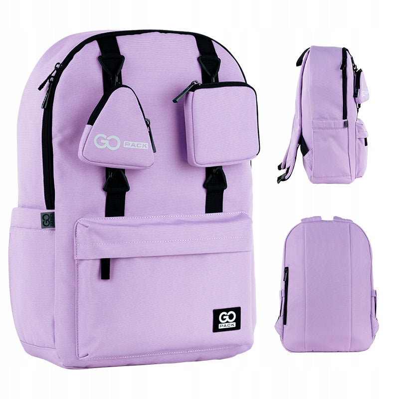 SCHOOL BACKPACK YOUTH PURPLE PENDANTS WALLET GoPack
