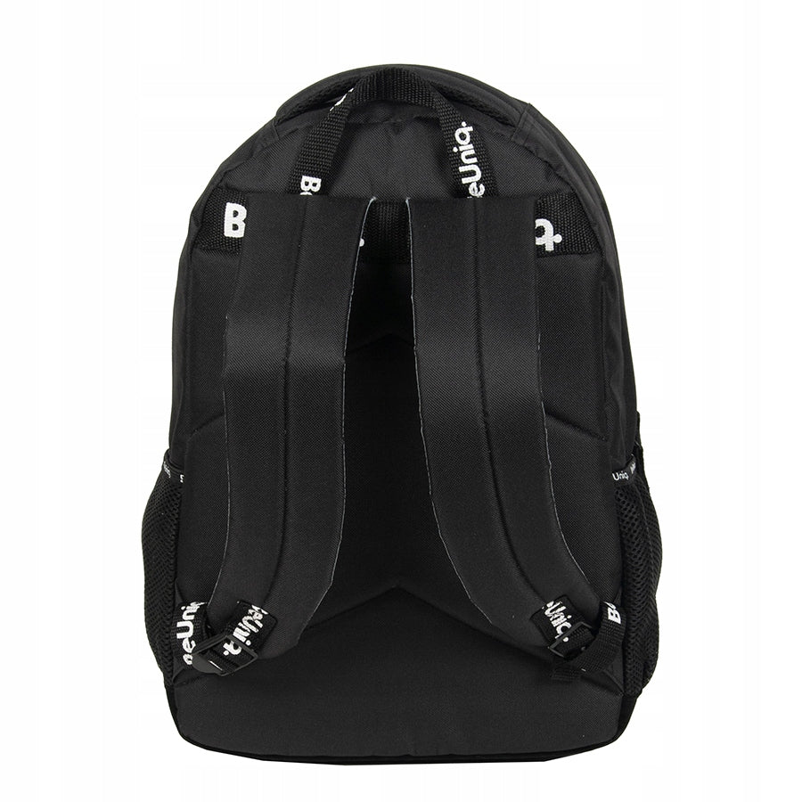 SCHOOL BACKPACK YOUTH SATCHEL BeUniq BLACK with chain Manufacturer code PPB22-228