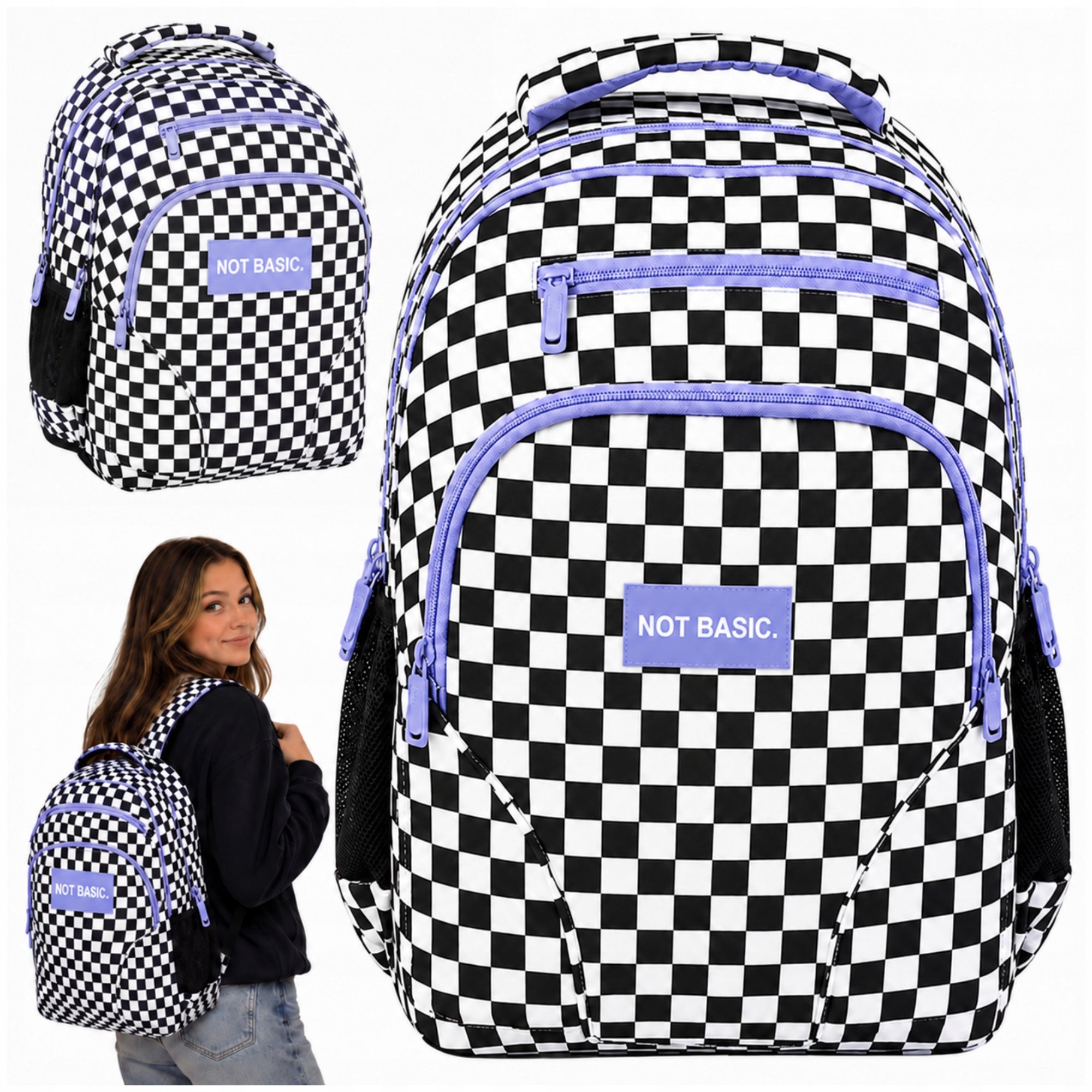 SCHOOL BACKPACK YOUTH SATCHEL CAPACIOUS CHESSBOARD FOR SCHOOL CLASS 4-6 Packaging status original