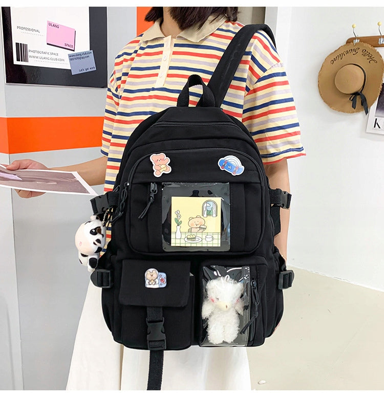 SCHOOL BACKPACK YOUTH SATCHEL FOR SCHOOL PINS PADLOCK BEAR Manufacturer code zes 2565 plecak brelok