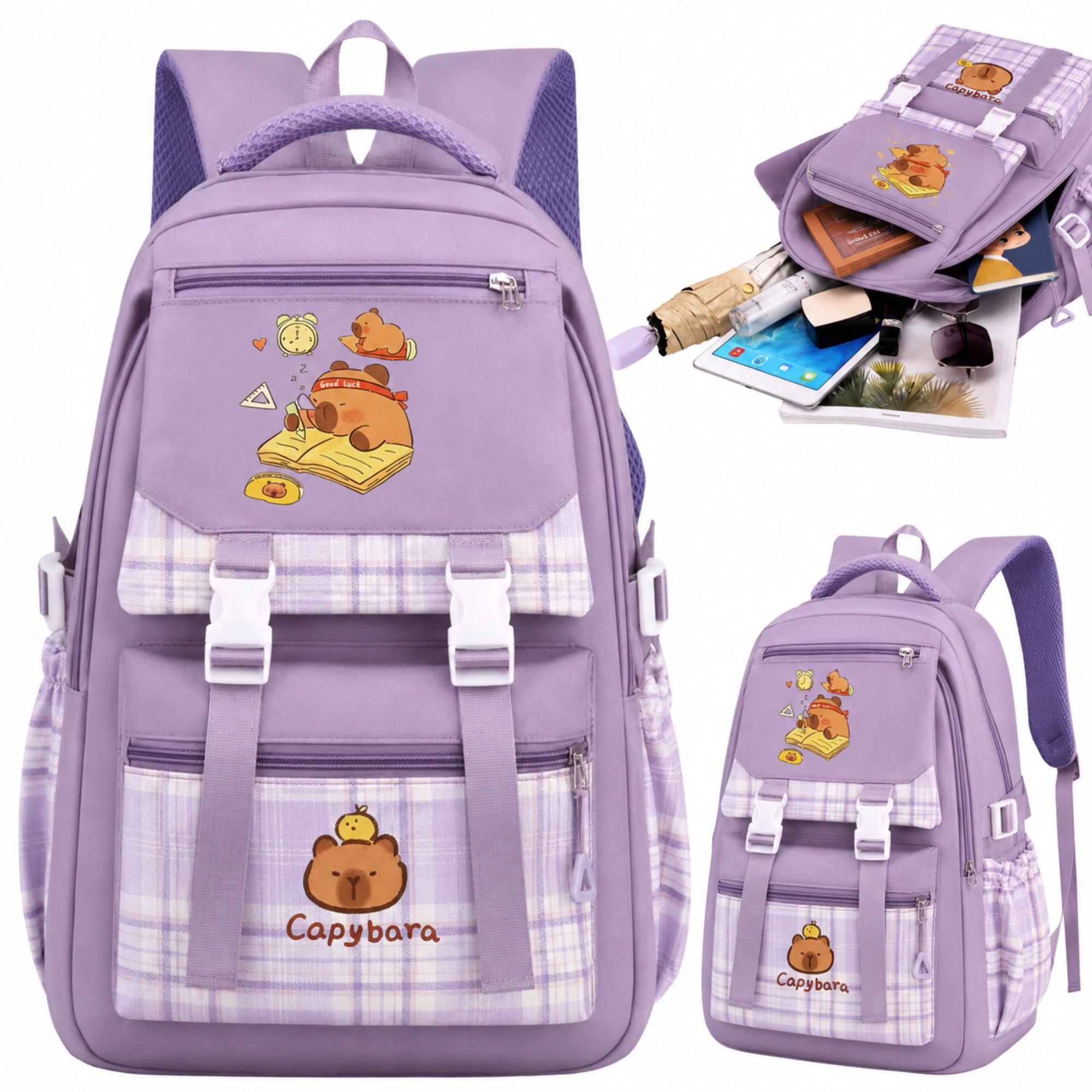 SCHOOL BACKPACK YOUTH SATCHEL ROOMY LARGE CAPYBARA FOR SCHOOL CLASS.1-3 Manufacturer code PLECAK28_P