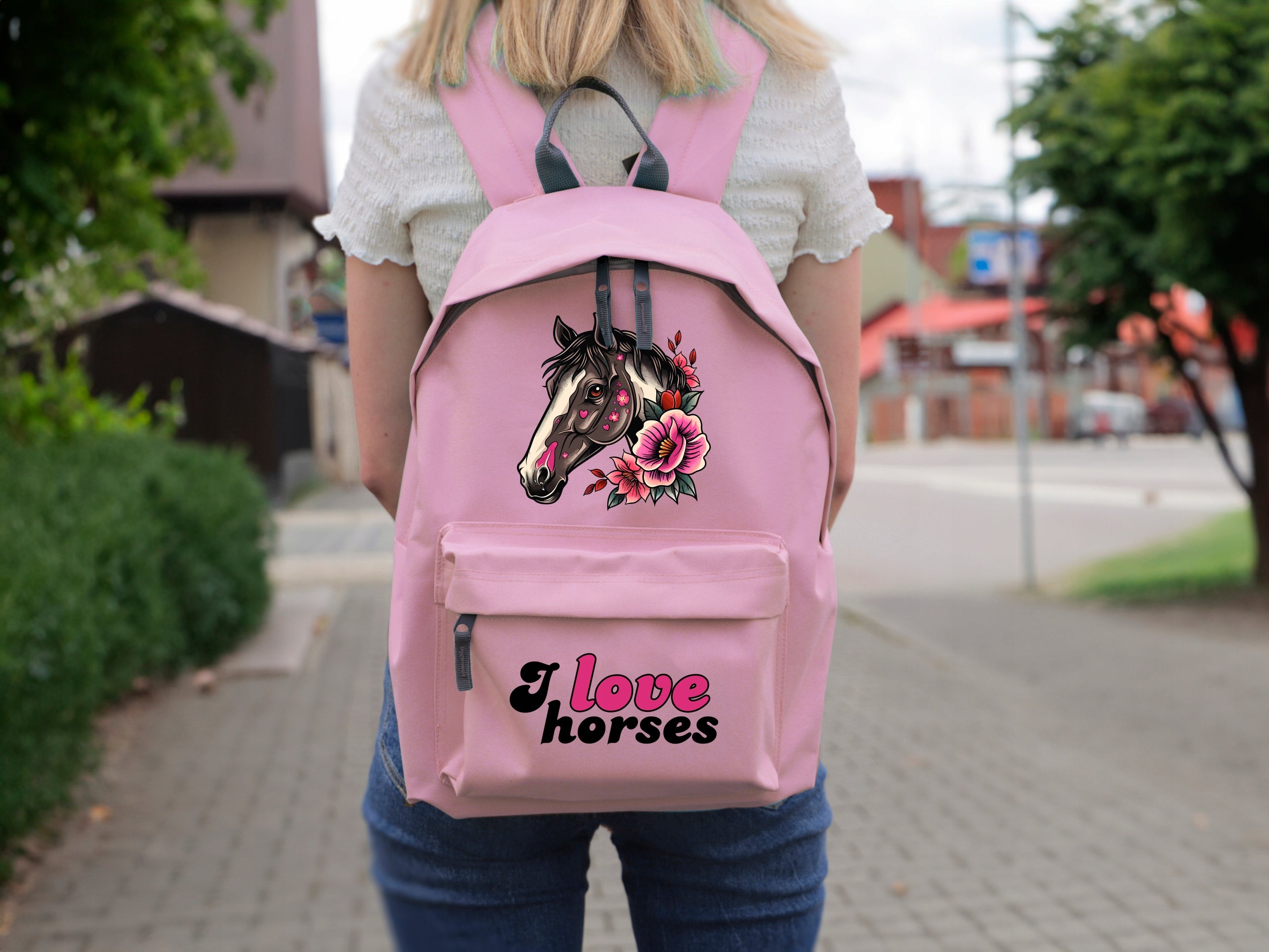 SCHOOL BACKPACK Youth PINK FOR GIRLS HORSE FANS PIN PENDANT Packaging status original