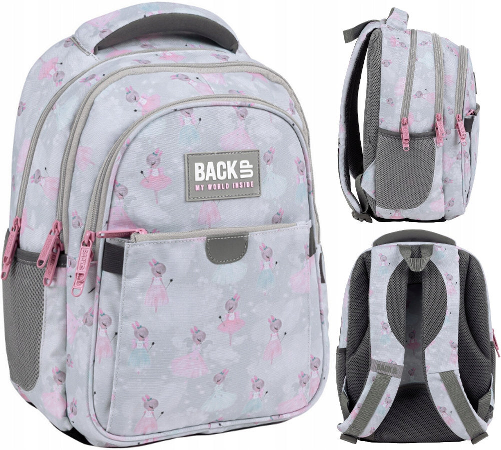 SCHOOL BACKPACK for 1 Class SWEET BUNNIES PASTEL BALLET BACKUP P82