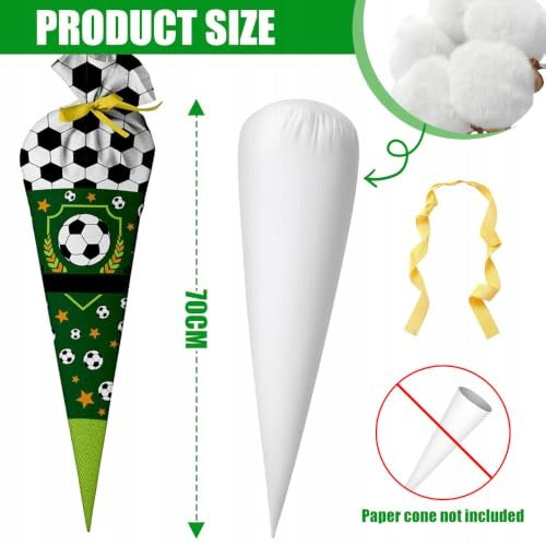 SCHOOL BAG FOOTBALL SCHULTÜTE FOR BOY GIFT FIRST DAY Color white
