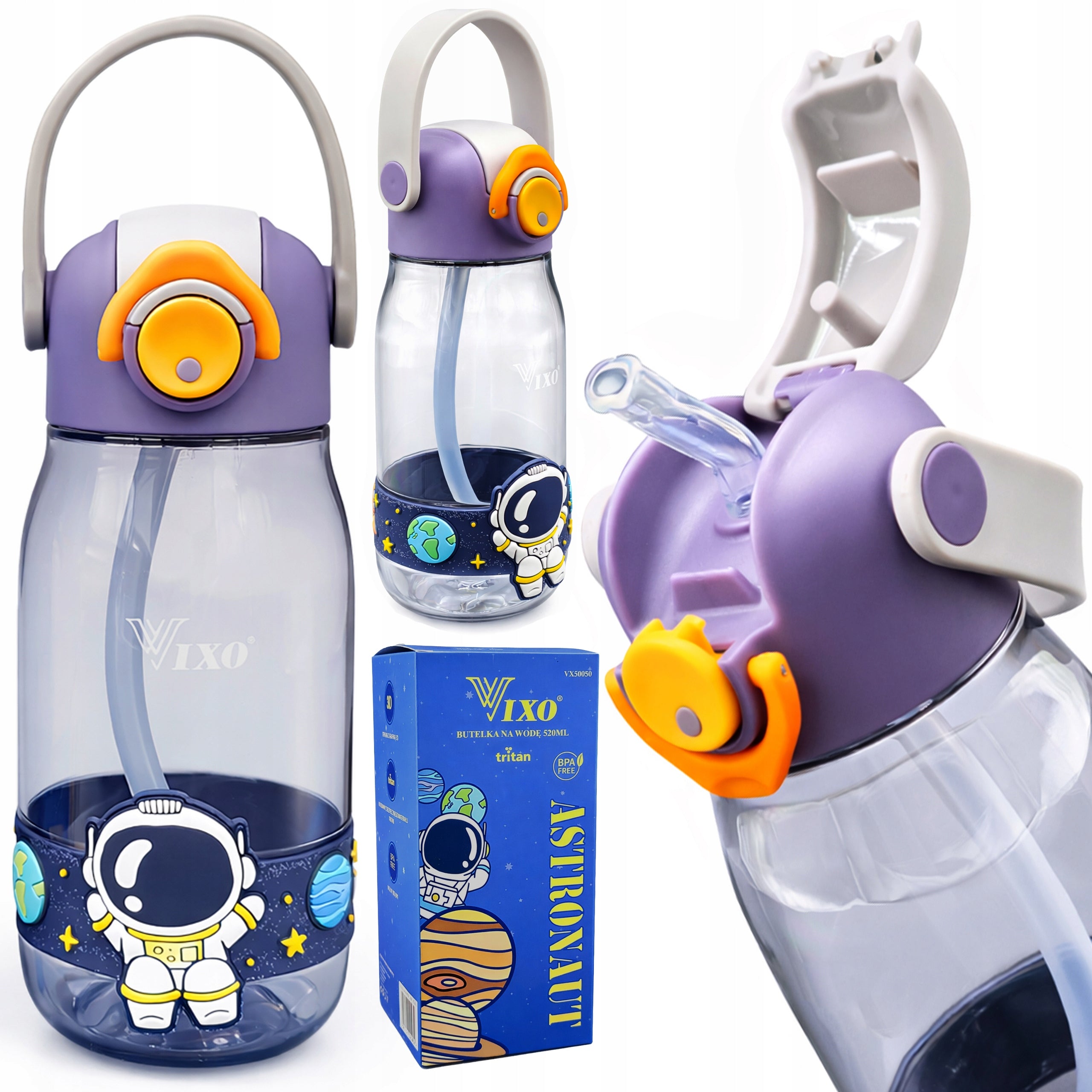 SCHOOL BOTTLE 520ML TRITAN SEALED WATER BOTTLE WITH MEASURING CUP FOR CHILDREN BPA