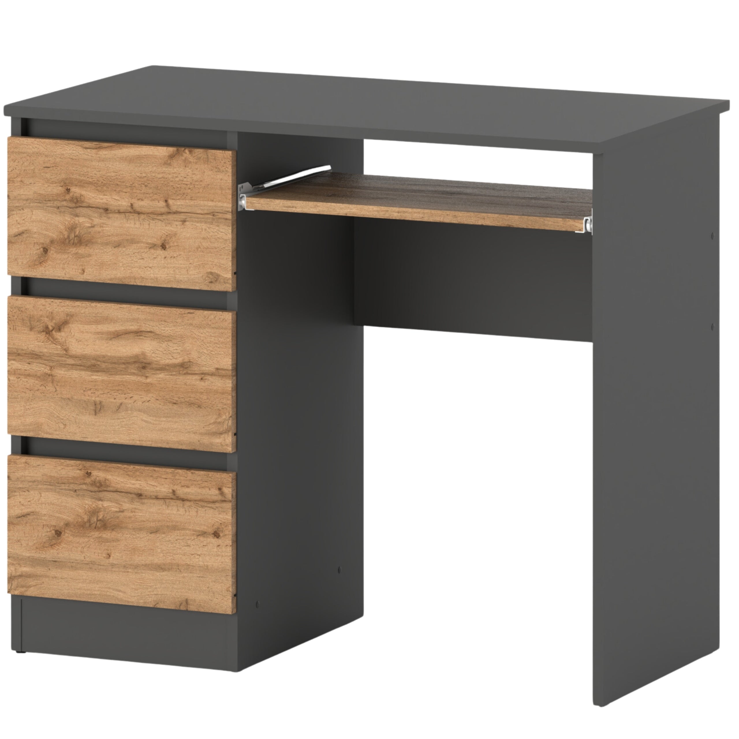 SCHOOL COMPUTER DESK 3 DRAWERS GREY WOTAN