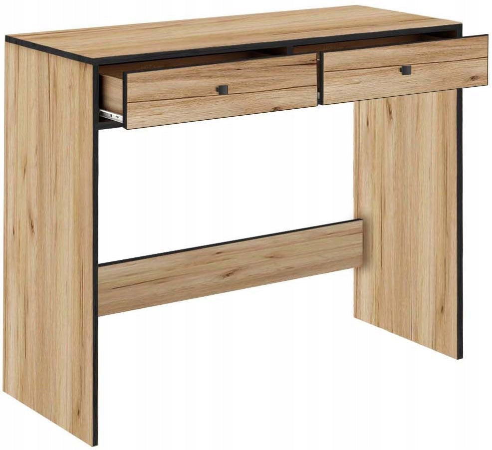 SCHOOL DESK TABLE CONSOLE DRAWERS OAK GOLD Brand Sarano