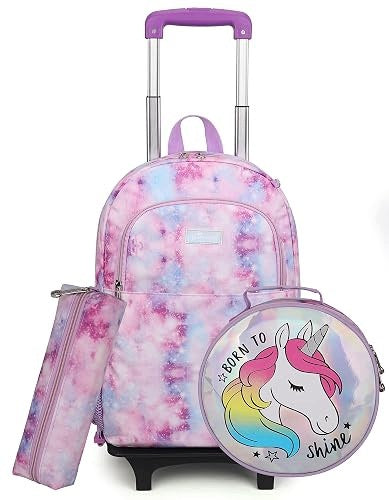 SCHOOL SATCHEL UNICORN NYLON FOR GIRLS WITH ROLLERS FOR KIDS Brand no brand