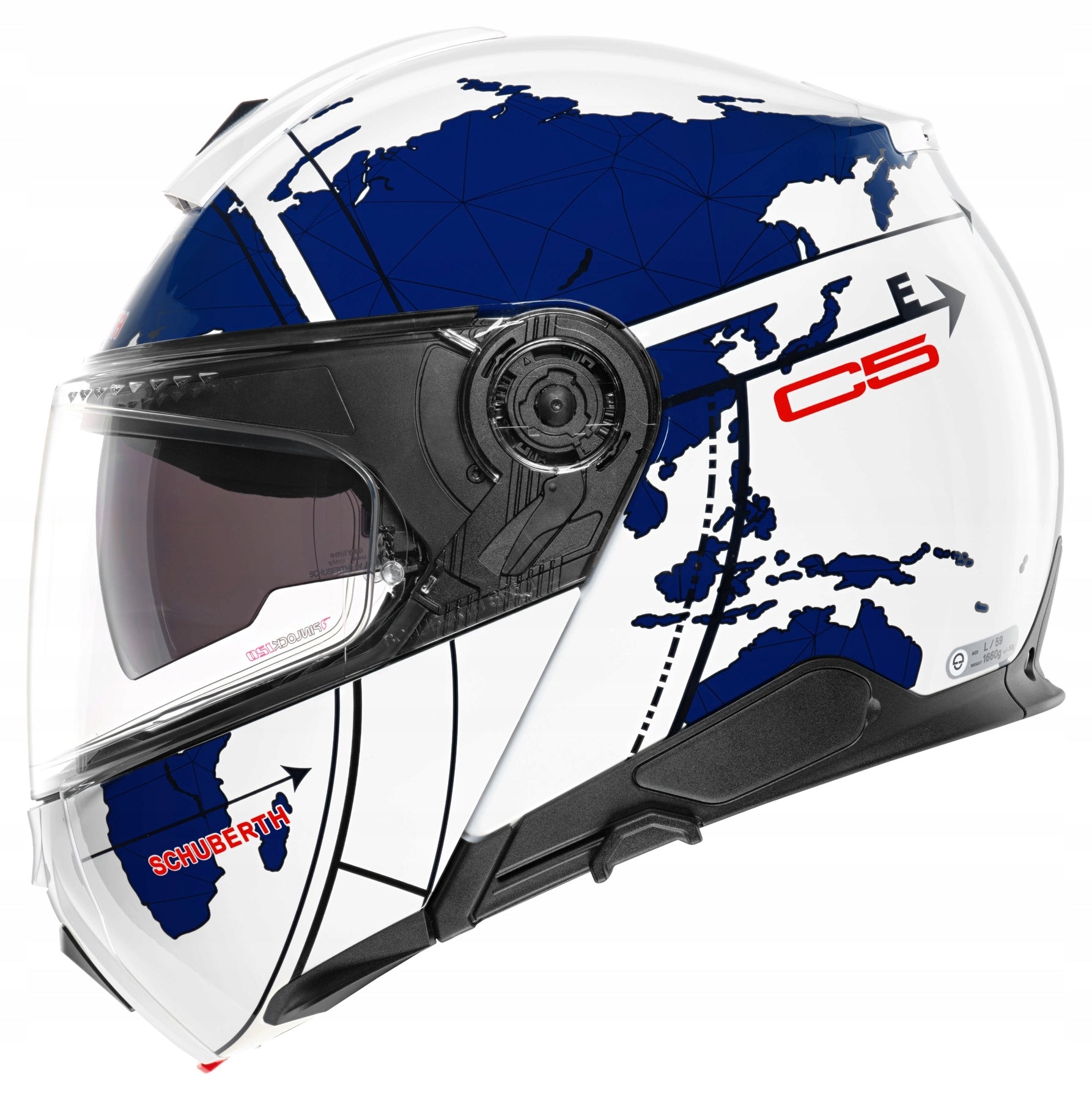 SCHUBERTH C5 GLOBE BLUE ROZ XL