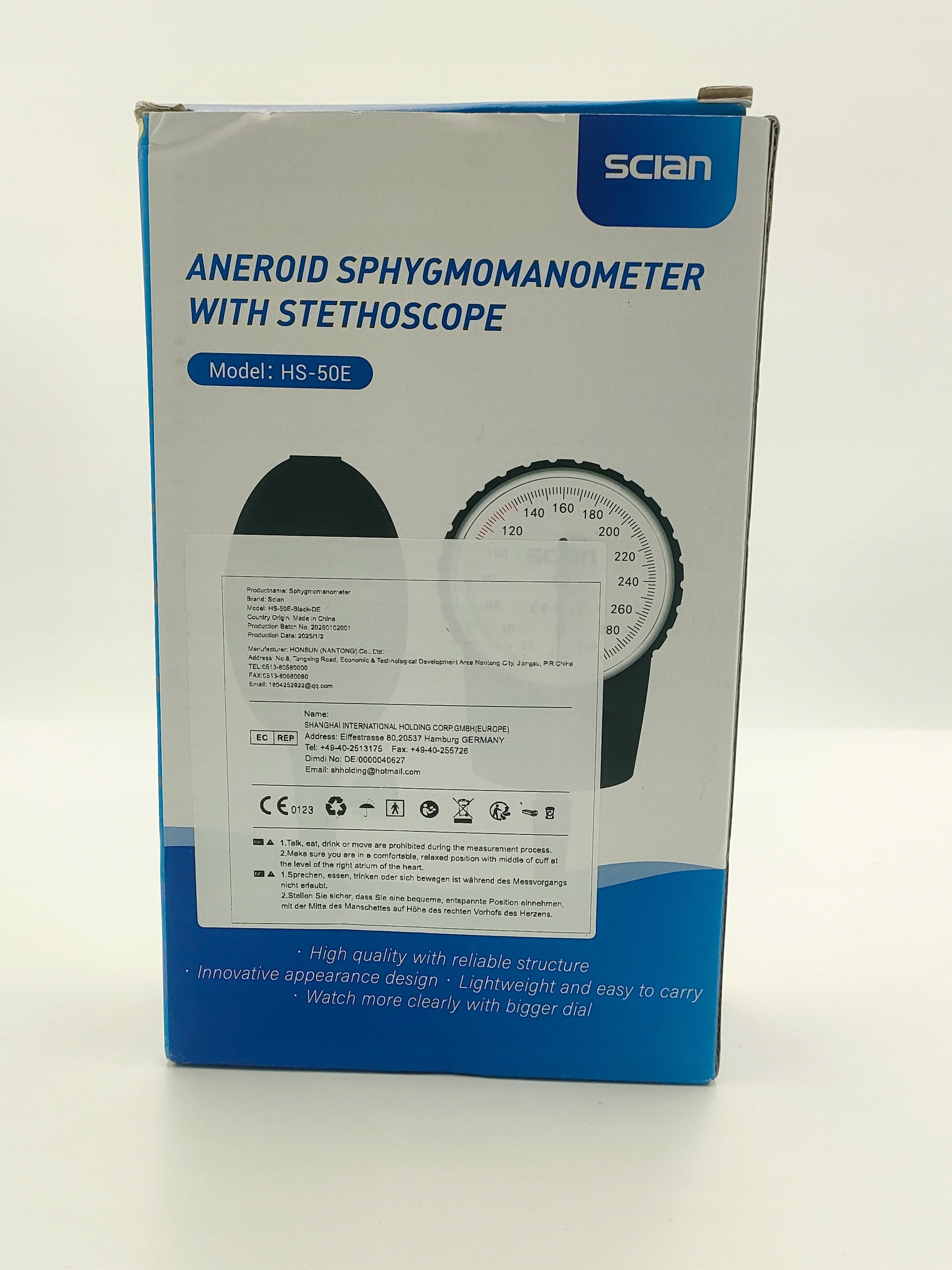 SCIAN HS-50E blood pressure monitor with stethoscope Medical device no