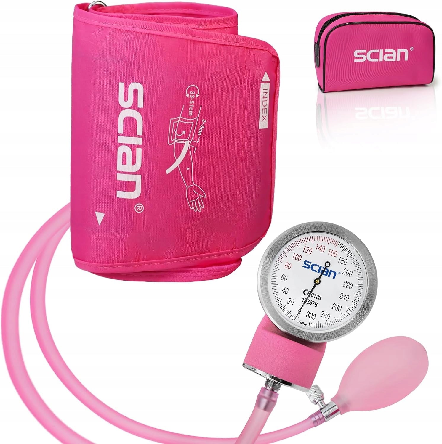 SCIAN Handheld Clock Blood Pressure Monitor with Pressure Gauge and Universal Cuff