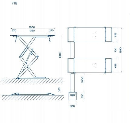 SCISSORS LIFT - HIGH - OMCN 718 UP TO 3.5 TONS EAN (GTIN) 5307322584191