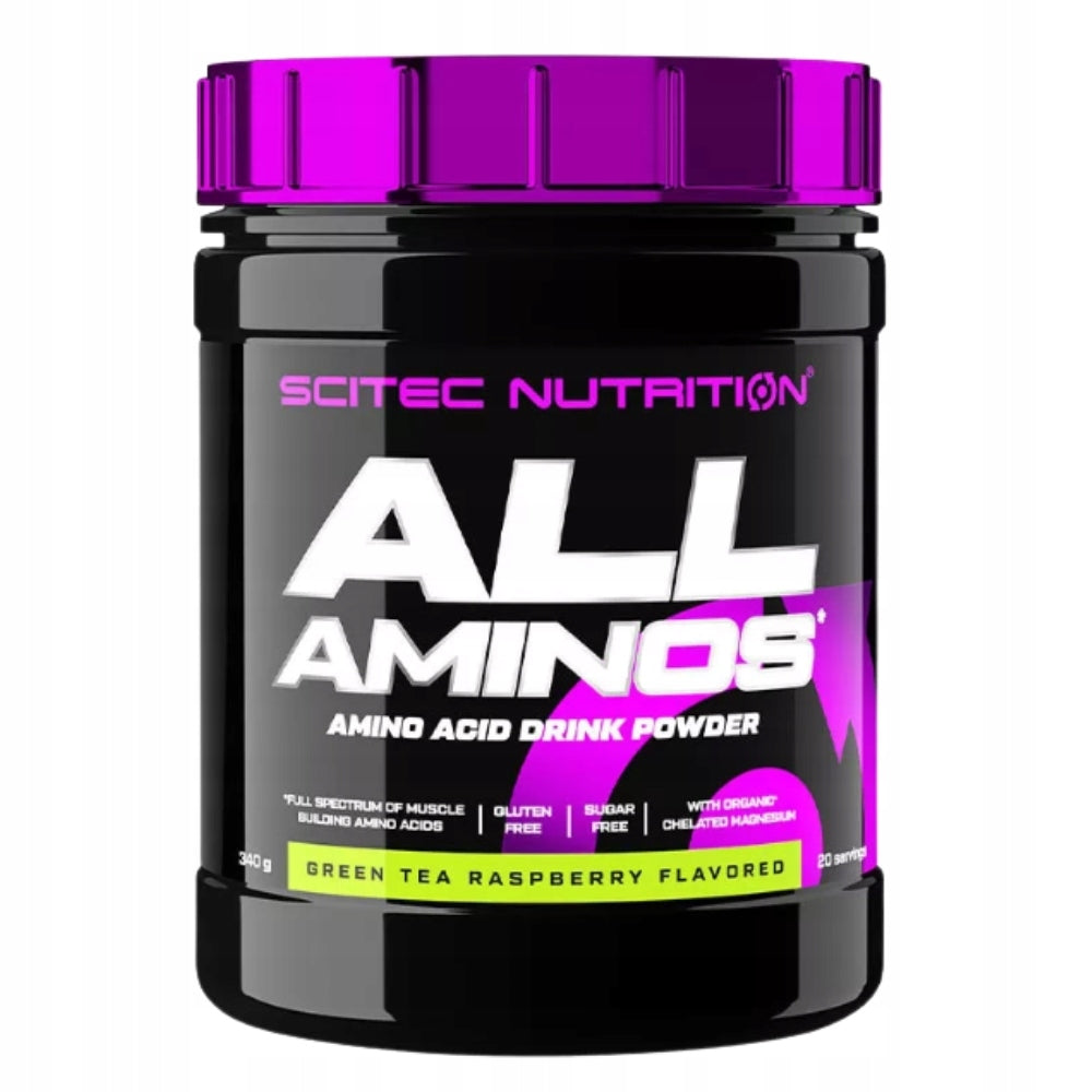 SCITEC ALL AMINOS 340g - COMPLETE AMINO ACIDS FOR MUSCLE REGENERATION Expiration date at least six months from the date of purchase