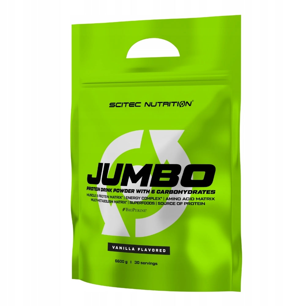 SCITEC JUMBO GAINER 6600g MUSCLE MASS EFFICIENCY MUSCULATURE TRAINING Expiration date at least six months from the date of purchase