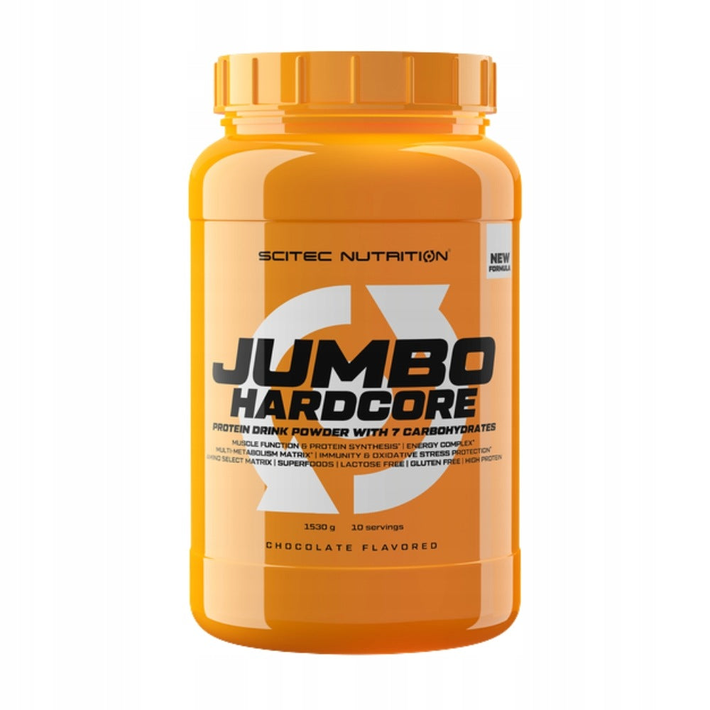 SCITEC JUMBO HARDCORE 1530g GAINER CREATINE PROTEIN STRENGTH BODY PERFORMANCE Expiration date at least six months from the date of purchase
