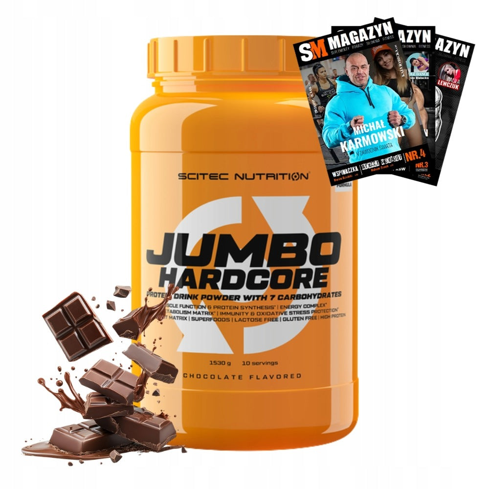 SCITEC JUMBO HARDCORE 1530g GAINER CREATINE PROTEIN STRENGTH BODY PERFORMANCE