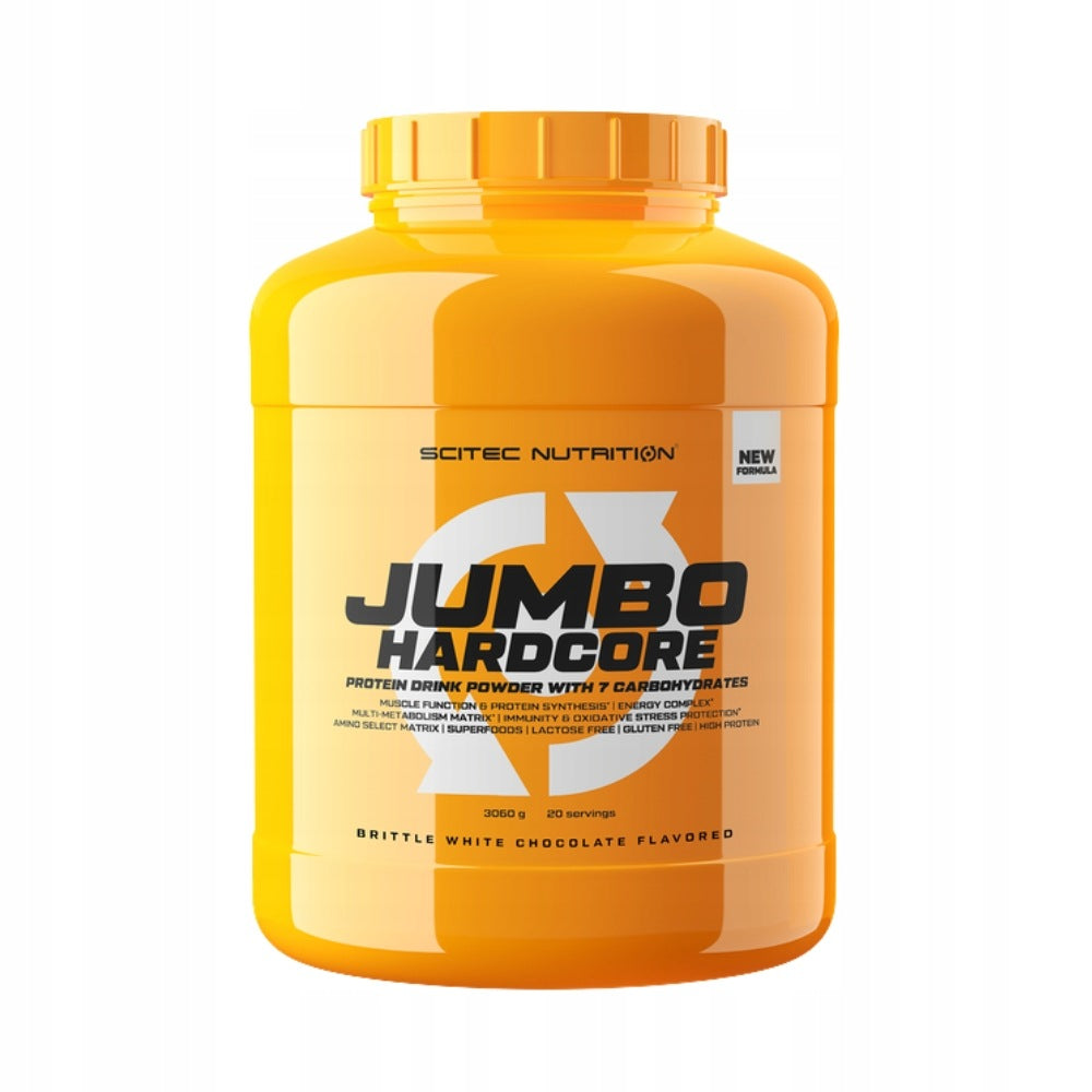 SCITEC JUMBO HARDCORE 3060g Gainer Protein Whey Expiration date at least six months from the date of purchase