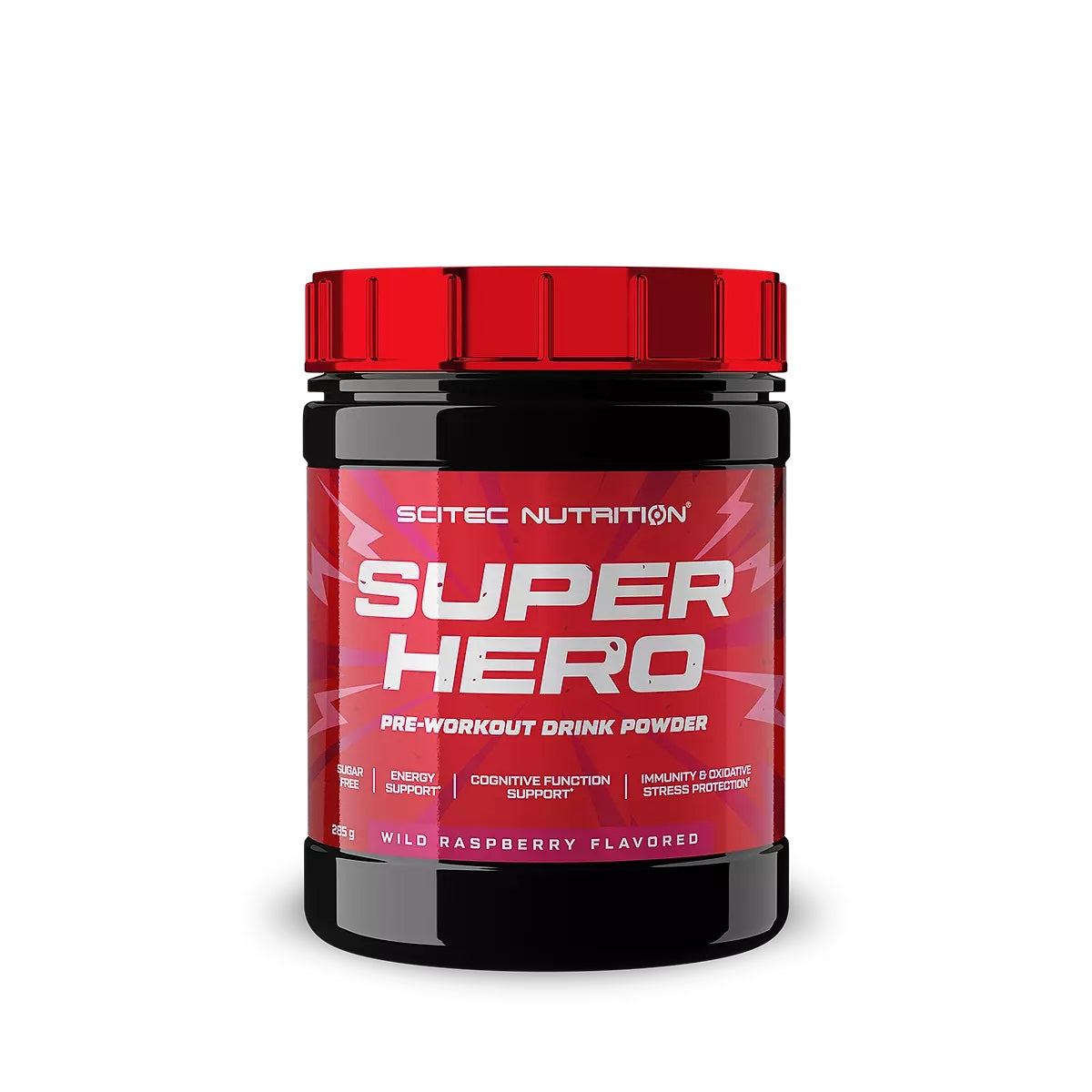 SCITEC SUPERHERO 285G PREWORKOUT STRENGTH PUMP RASPBERRY ARGININE GLUTATHIONE