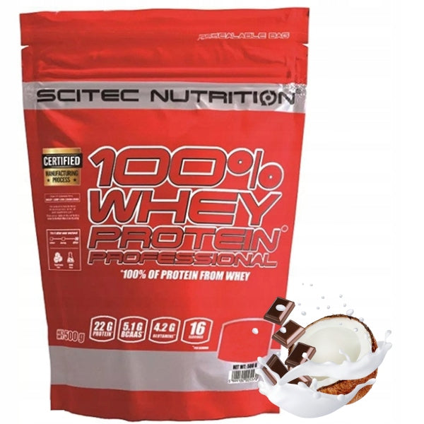SCITEC WHEY PROTEIN PROFESSIONAL 500G CHOCOLATE COCONUT PROTEIN SUPPLEMENT WPC Packaging status original