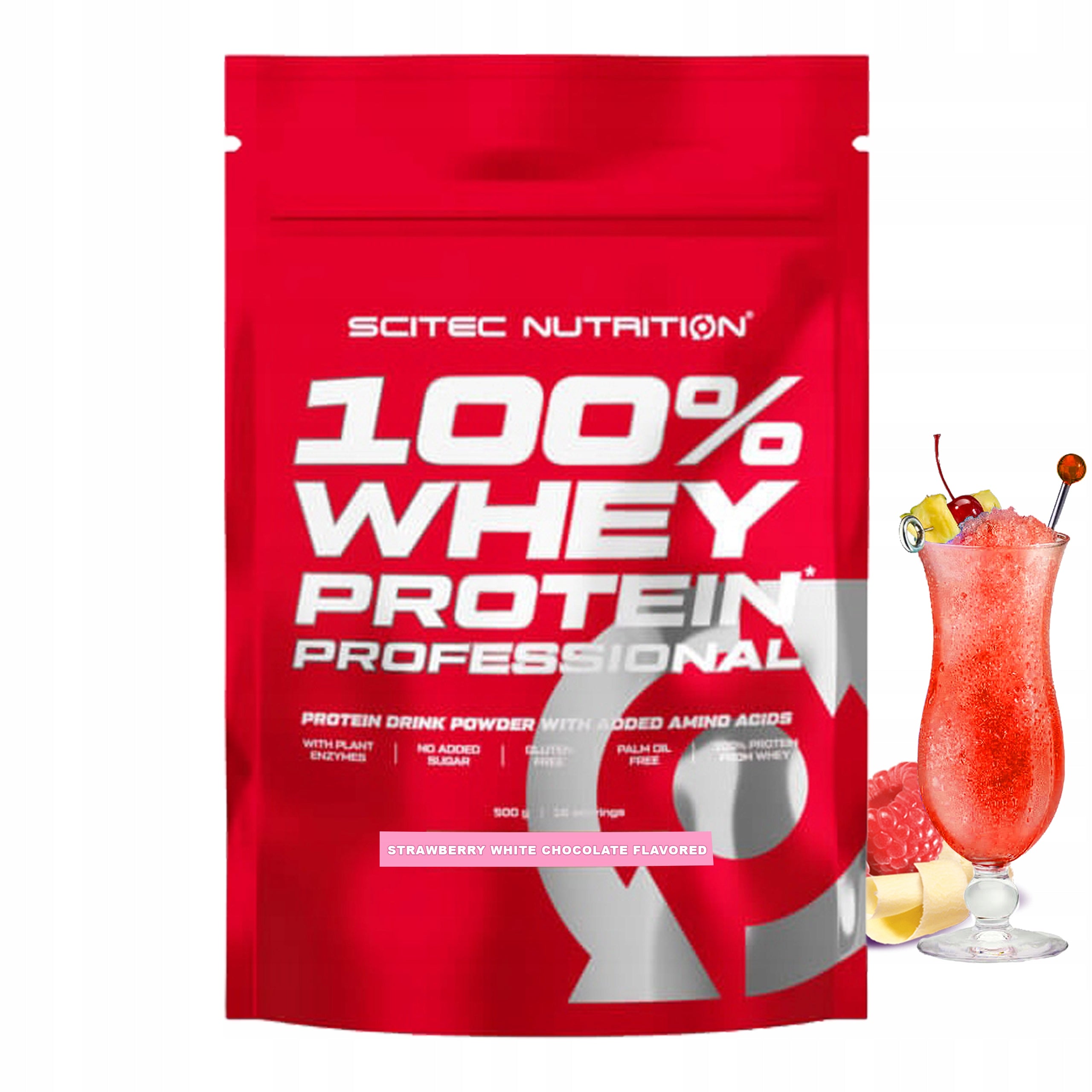 SCITEC WHEY PROTEIN PROFESSIONAL 500G STRAWBERRY-WHITE CHOCOLATE PROTEIN WPC Packaging status original