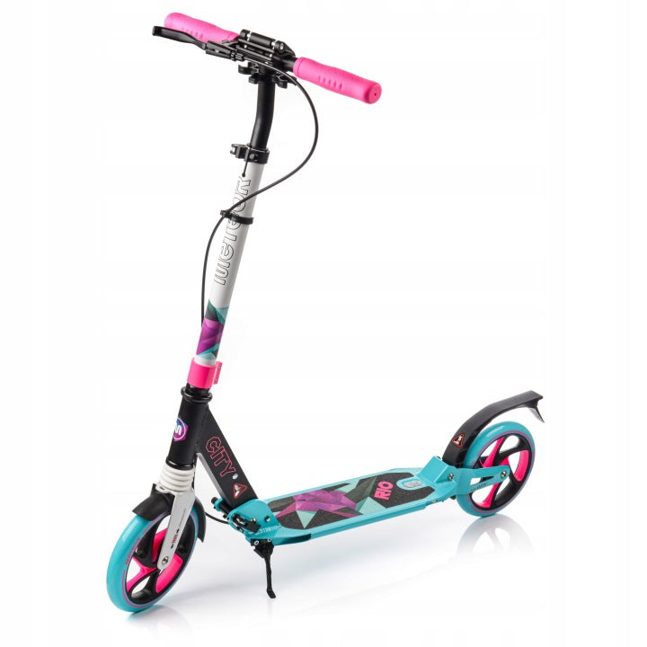 SCOOTER ADJUSTABLE METEOR CITY RIO shock absorbers foot two brakes Shock absorption front and rear