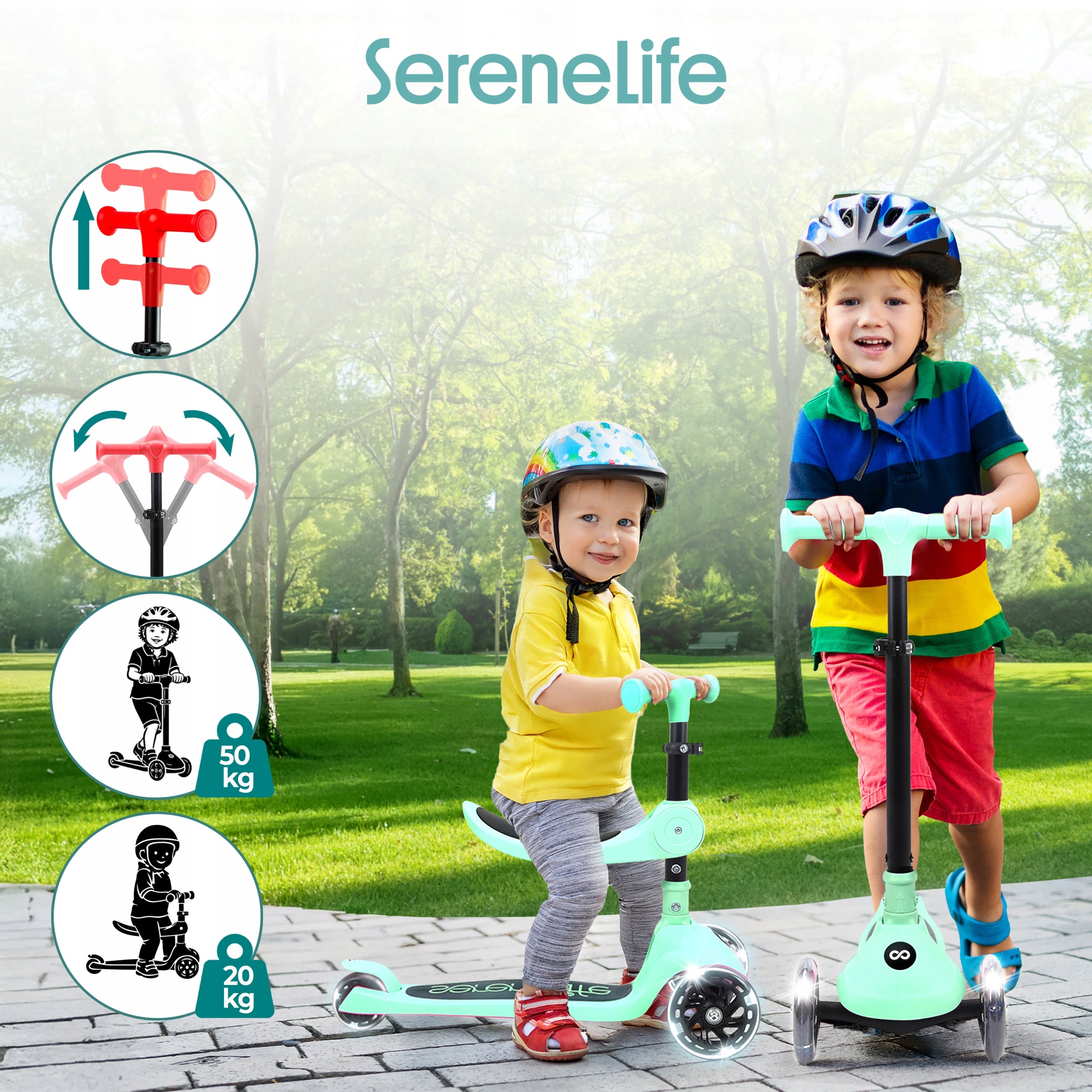 SCOOTER FOR CHILDREN BALANCE SEAT TRIPLE MINT Manufacturer code SLKSC23MG