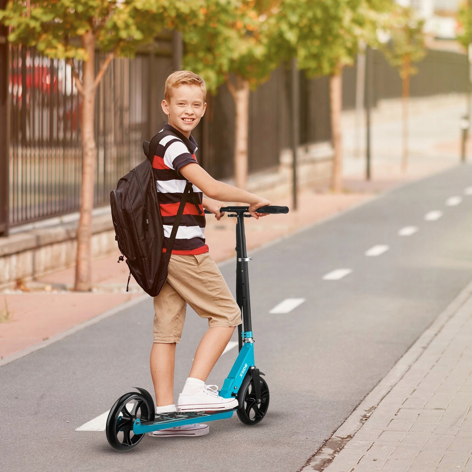 SCOOTER FOR CHILDREN URBAN FOLDING ALUMINUM LARGE WHEELS ST1600 XRIDE Wheels natural rubber