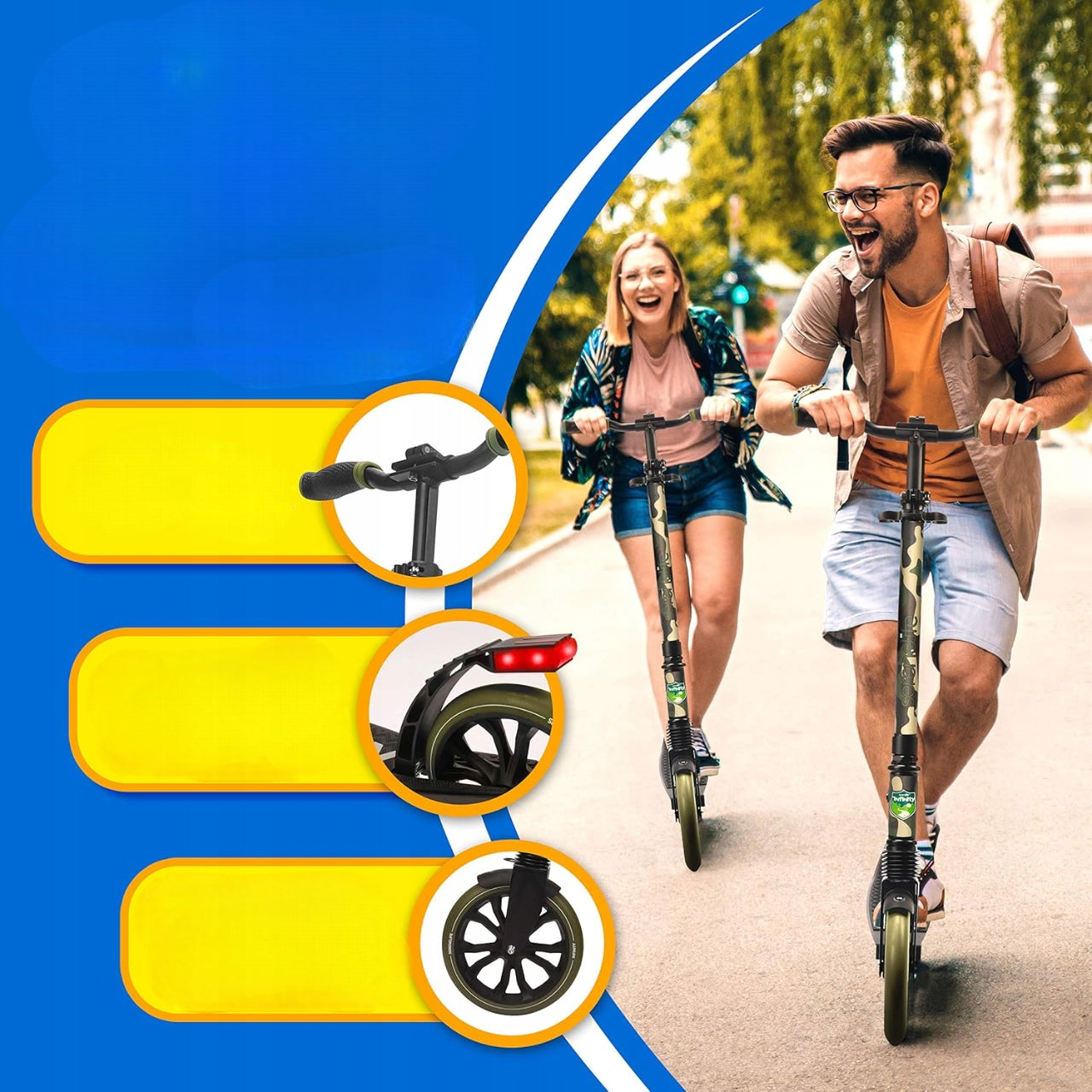 SCOOTER FOR CHILDREN WITH ADJUSTABLE STEERING WHEEL ANTI-SLIP PLATFORM Brand no brand