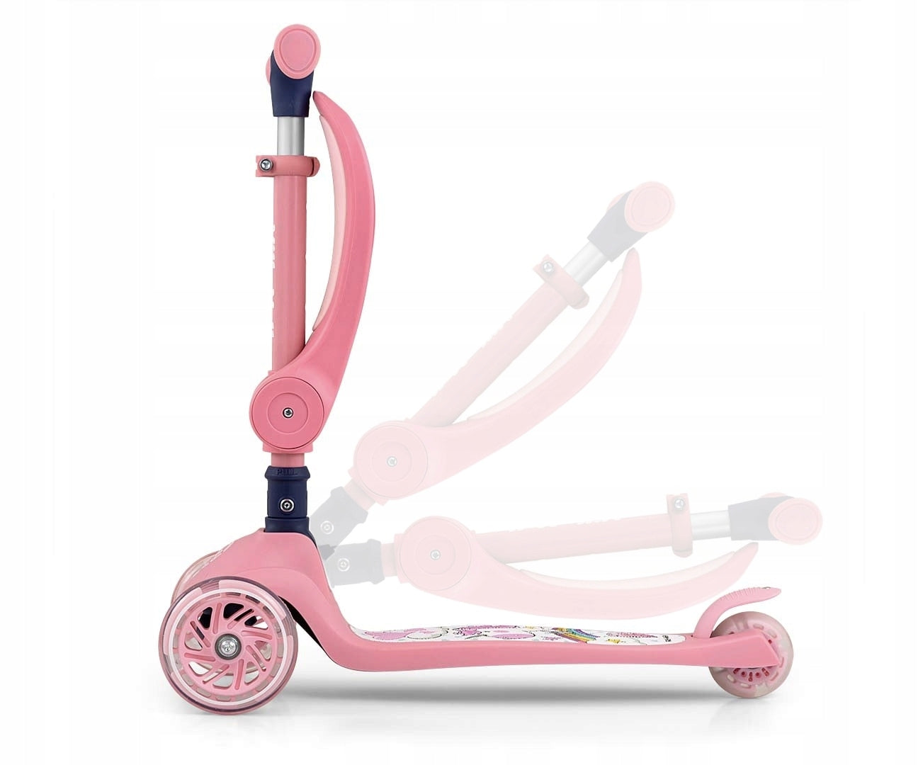 SCOOTER FUZZY CLASSIC PINK BALANCING LED ADJUSTMENT 2IN1 Brake yes