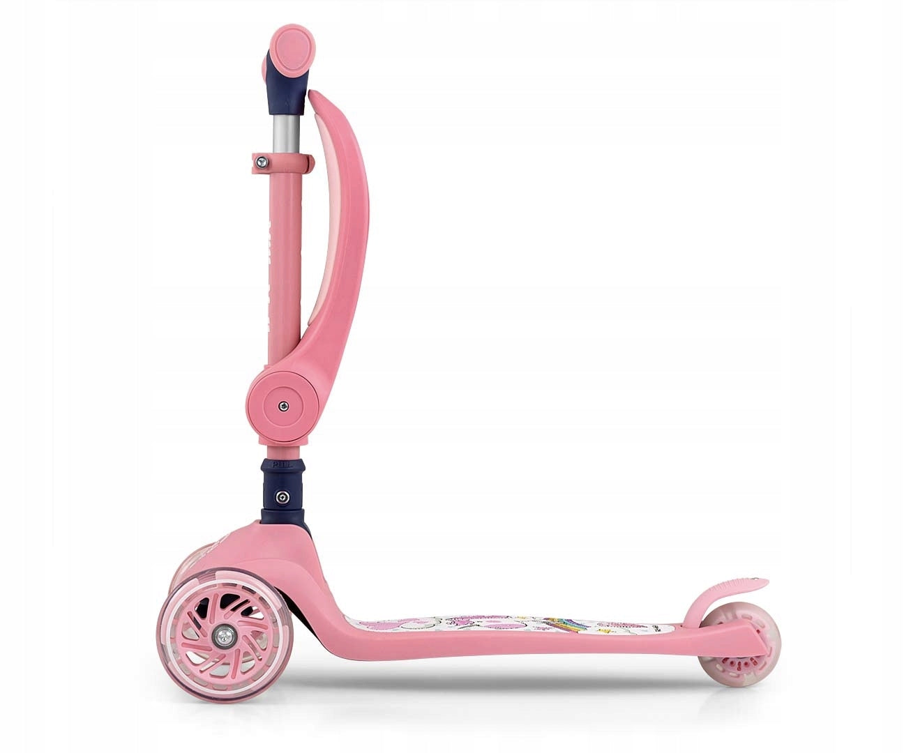 SCOOTER FUZZY CLASSIC PINK BALANCING LED ADJUSTMENT 2IN1 Brand Milly Mally