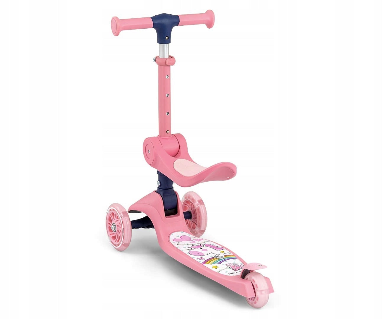 SCOOTER FUZZY CLASSIC PINK BALANCING LED ADJUSTMENT 2IN1 Color pink