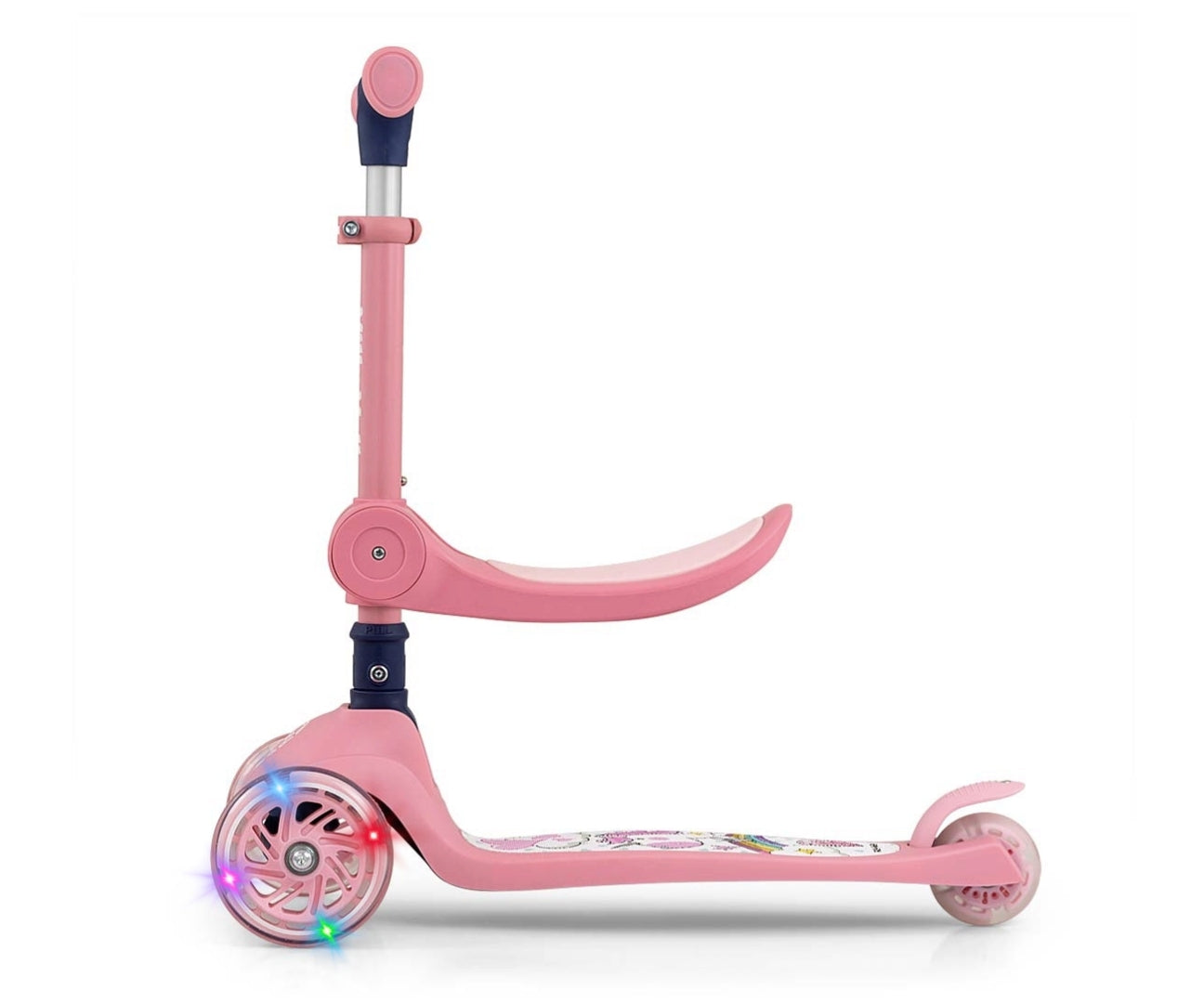 SCOOTER FUZZY CLASSIC PINK BALANCING LED ADJUSTMENT 2IN1 Number of wheels 3