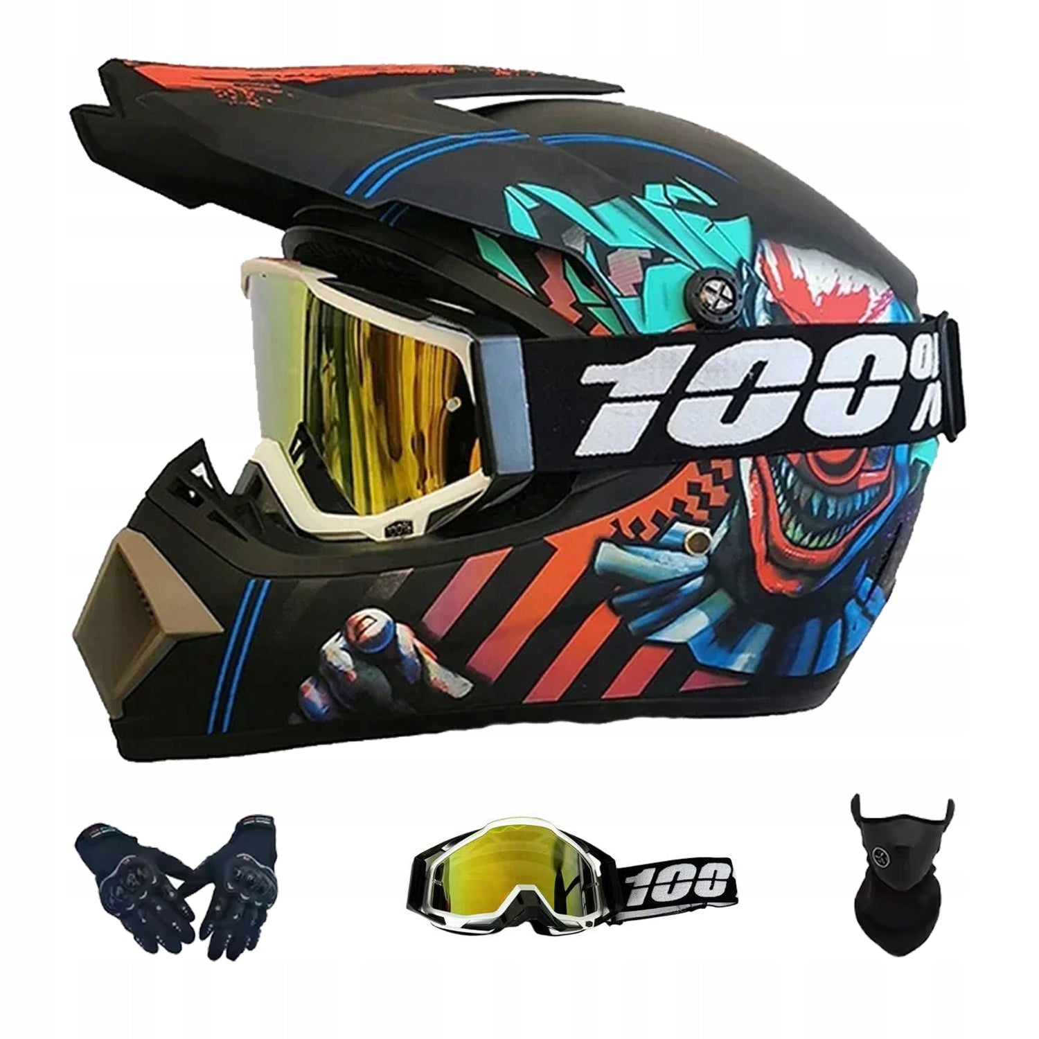 SCOOTER HELMET ELECTRIC CROSS ENDURO QUAD BMX HELMET GOGGLES GLOVESXL Manufacturer no brand