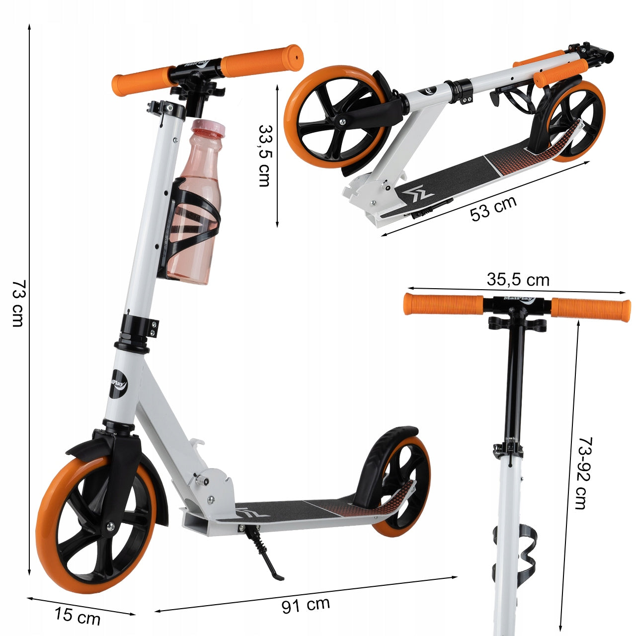 SCOOTER LARGE FOLDING CITY DESIGN ADJUSTABLE STRAP WATER HOLDER Packaging status original