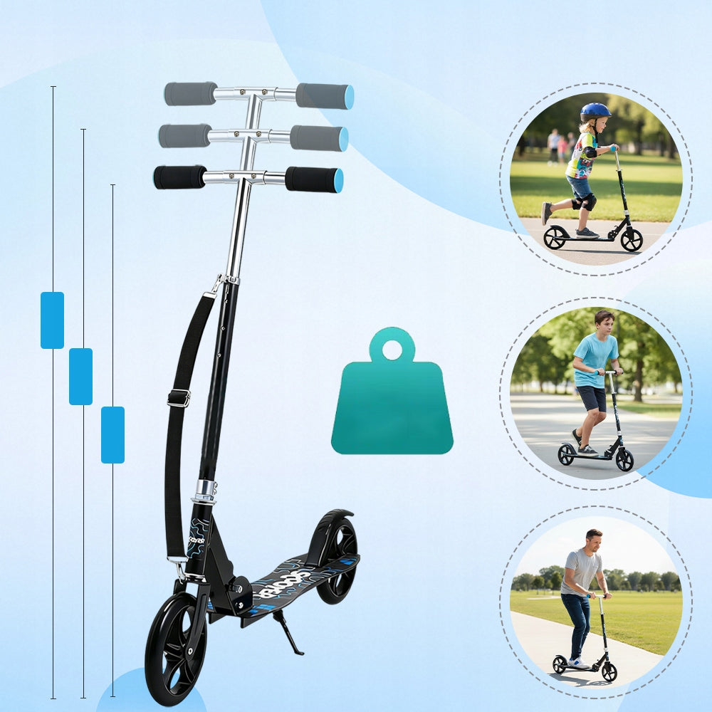 SCOOTER LARGE FOLDING URBAN DESIGN ADJUSTABLE HEIGHT 80KG Maximum user weight 80 kg