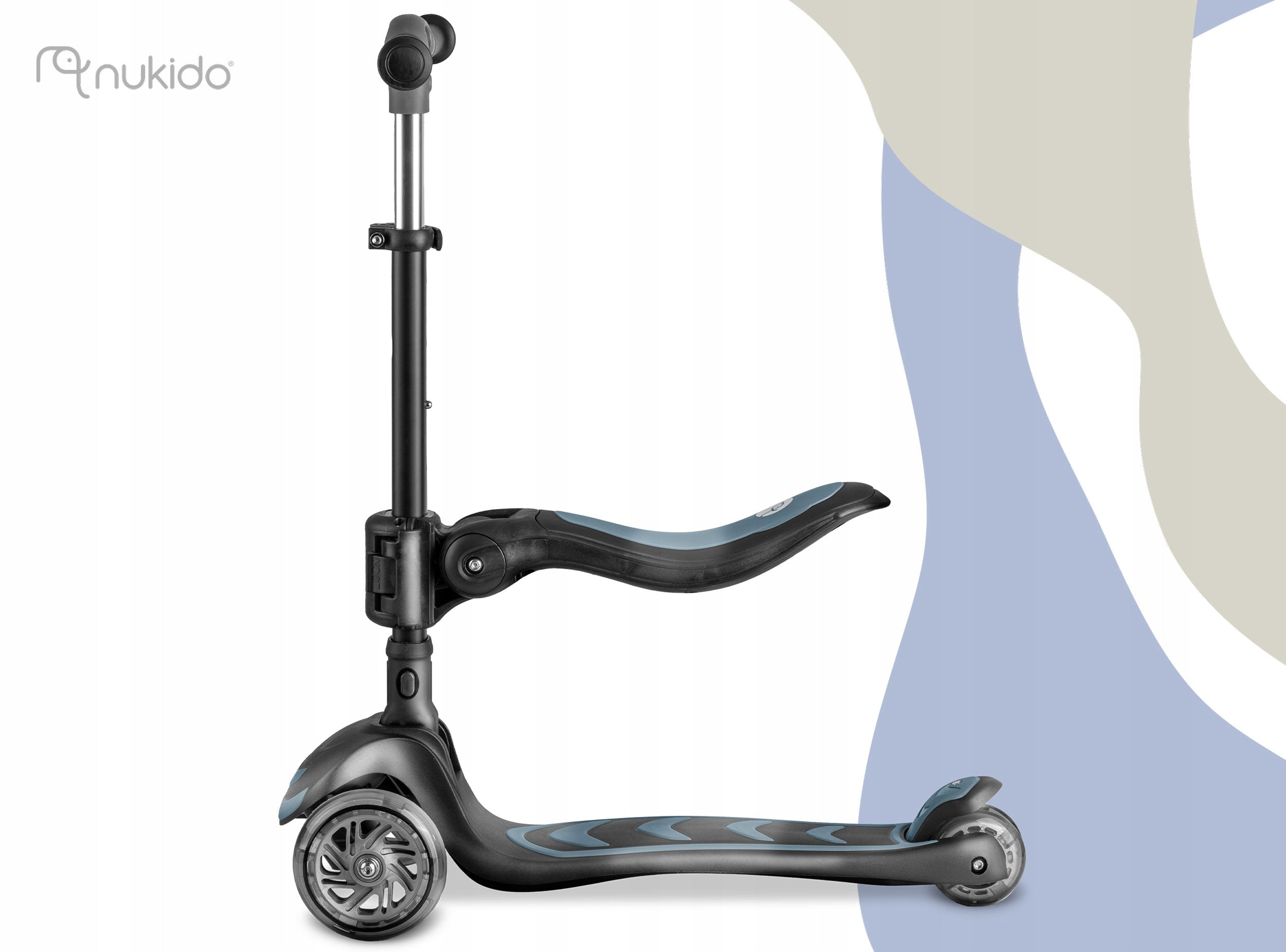 SCOOTER THREE-WHEELED RIDE-ON FOR CHILDREN BALANCE FOLDING LED NUKIDO Brand Nukido