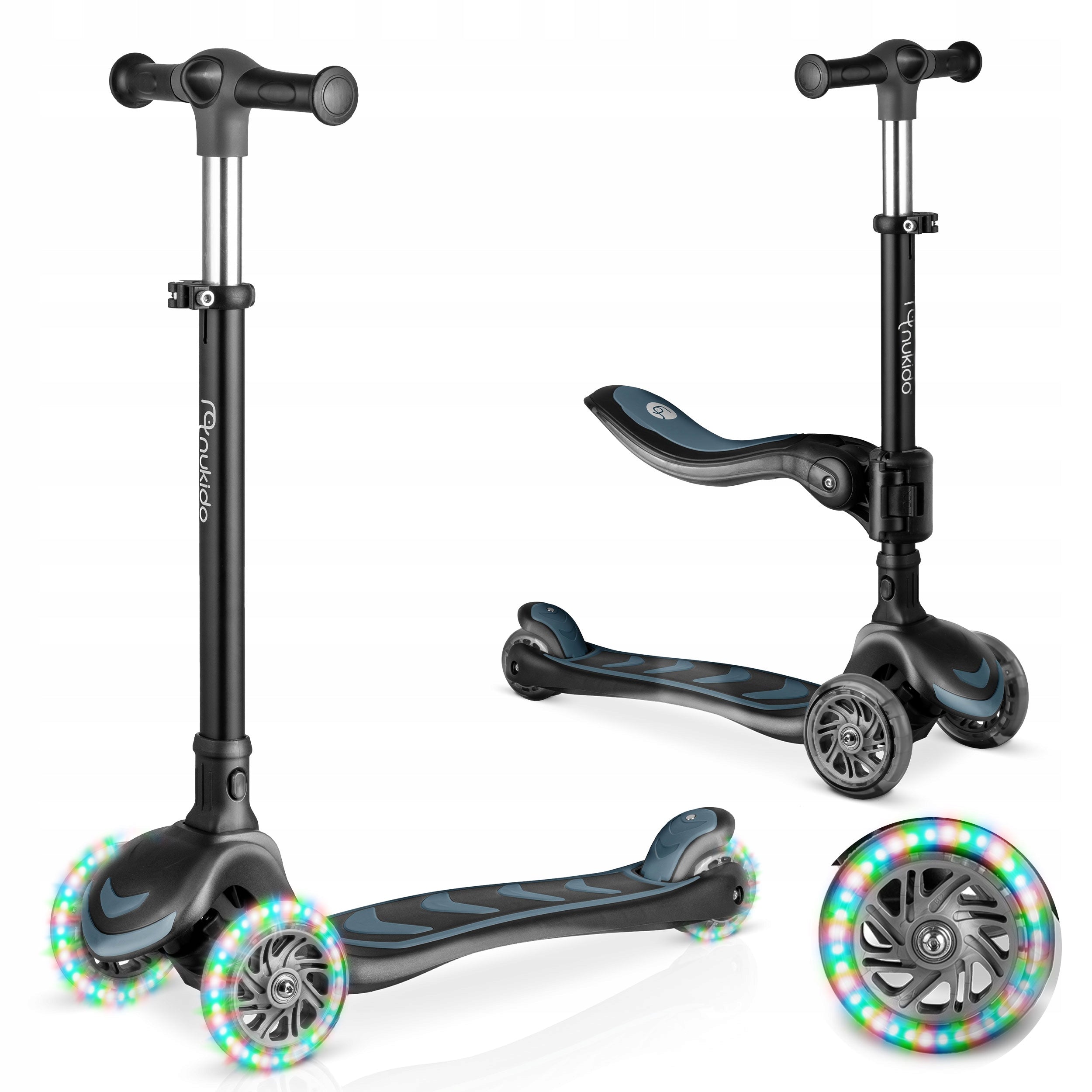 SCOOTER THREE-WHEELED RIDE-ON FOR CHILDREN BALANCE FOLDING LED NUKIDO