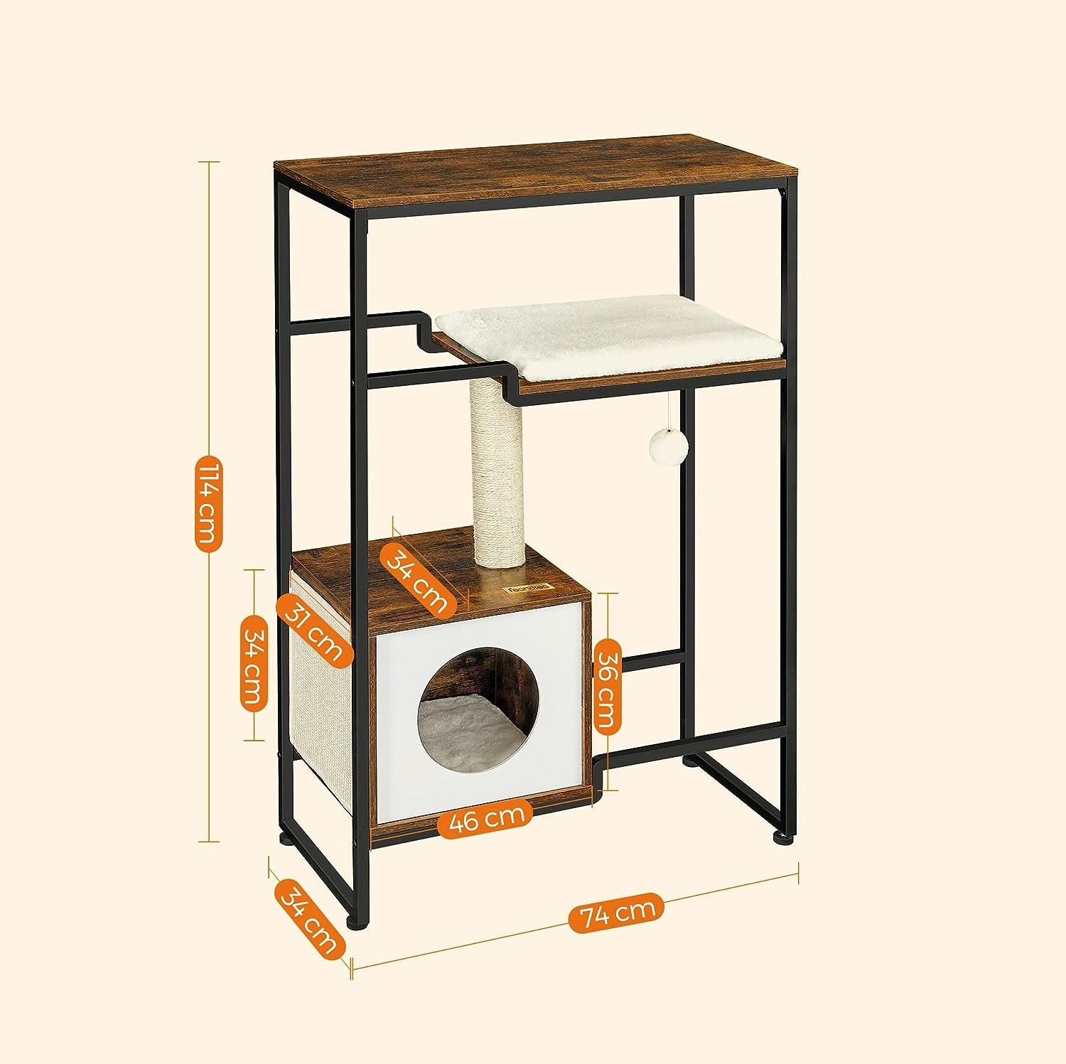 SCRATCHER cat house BED scratching post TOWER 2in1 tree WITH SHELF Brand Feandrea by Songimcs