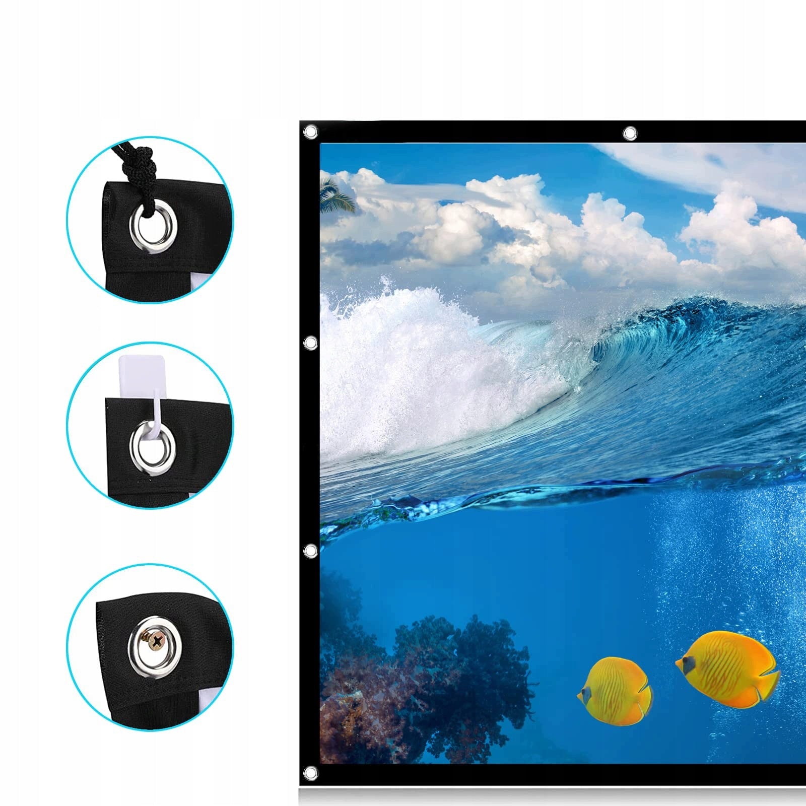 SCREEN 120 INCHES PROJECTION FORMAT 16:9 265X149 CM PREMIUM QUALITY Model 762647850874