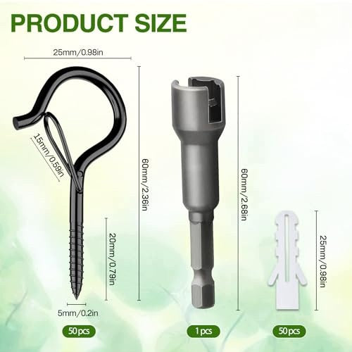SCREW HOOKS BLACK STAINLESS STEEL WITH SAFETY BUCKLE 30 PCS. Manufacturer code Bez marki