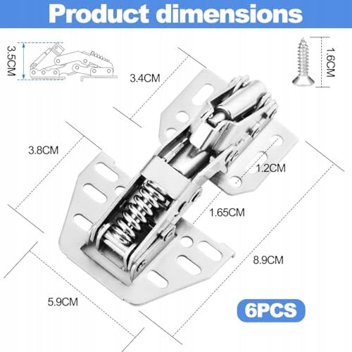 SCREW-IN HINGES 90 SOFT CLOSE FOR MOTORHOME CABINET SET OF 6 Manufacturer code SWC5908151654385