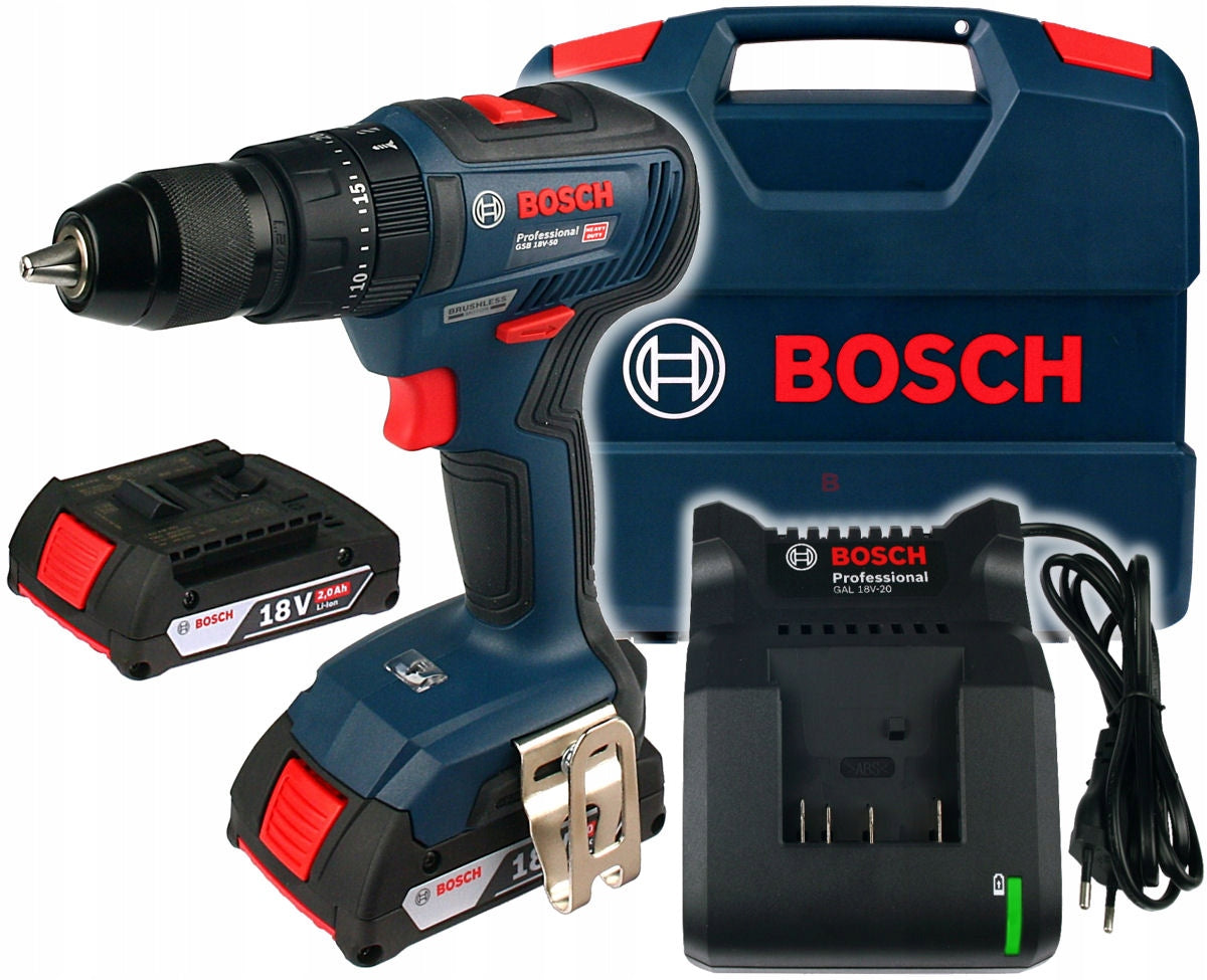 SCREWDRIVER GSB 18V-50 BOSCH 2x2,0Ah BRUSHLESS