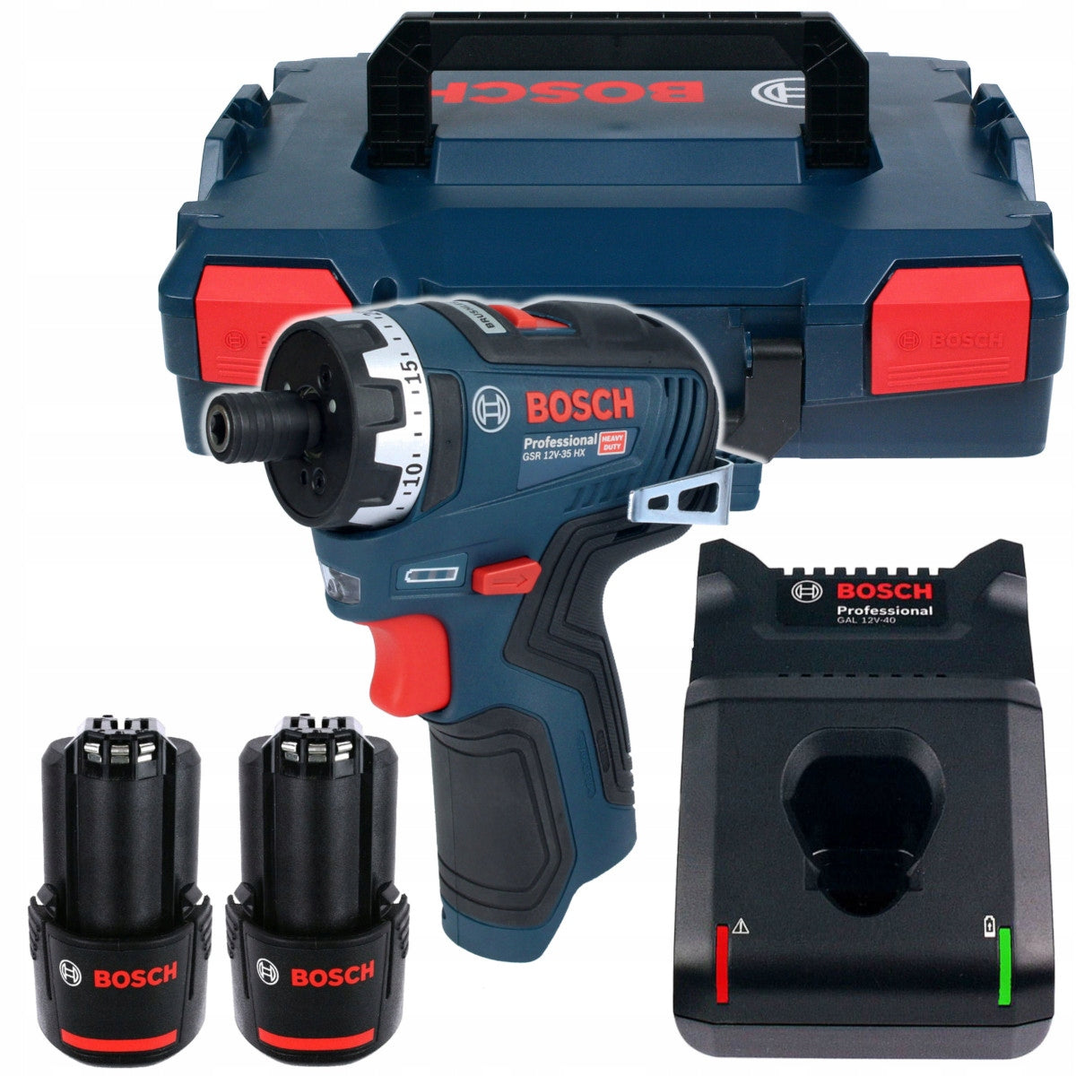 SCREWDRIVER GSR 12V-35 HX BOSCH 2x2,0Ah L-BOXX