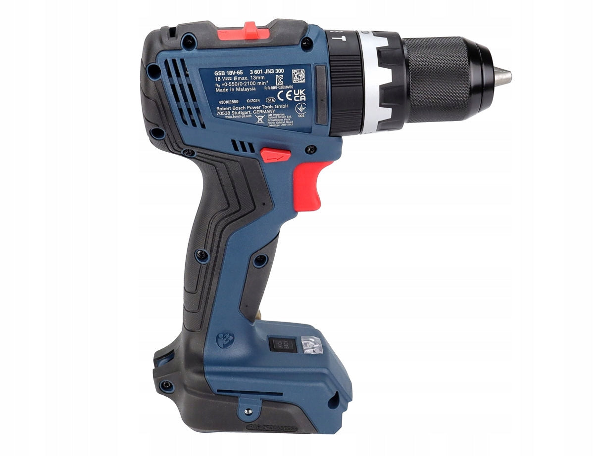 SCREWDRIVER WITH IMPACT 65Nm GSB 18V-65 BOSCH BRUSHLESS BODY + SUITCASE Battery capacity 0 Ah