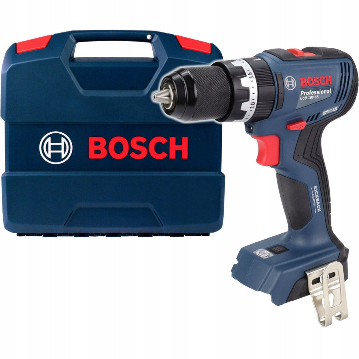 SCREWDRIVER WITH IMPACT 65Nm GSB 18V-65 BOSCH BRUSHLESS BODY + SUITCASE