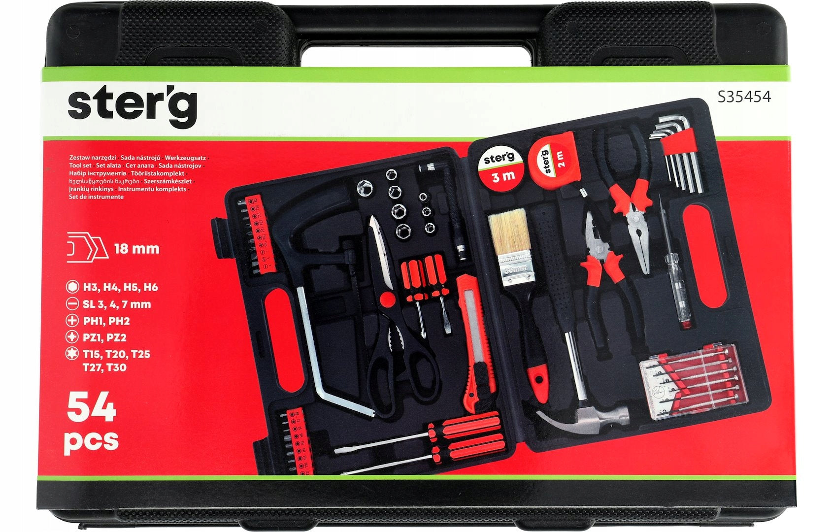 SCREWDRIVER WRENCH SET BIT SOCKETS HAMMER PLIERS ALLEN 54cz. Packaging status original