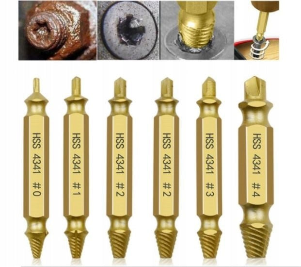 SCREWDRIVERS FOR BROKEN SCREW THREADS SET OF 6 PCS + CASE Brand Litigo